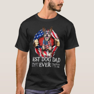 Camiseta Mejor Papá Perro Jamás Bandera Norteamericana Kelp