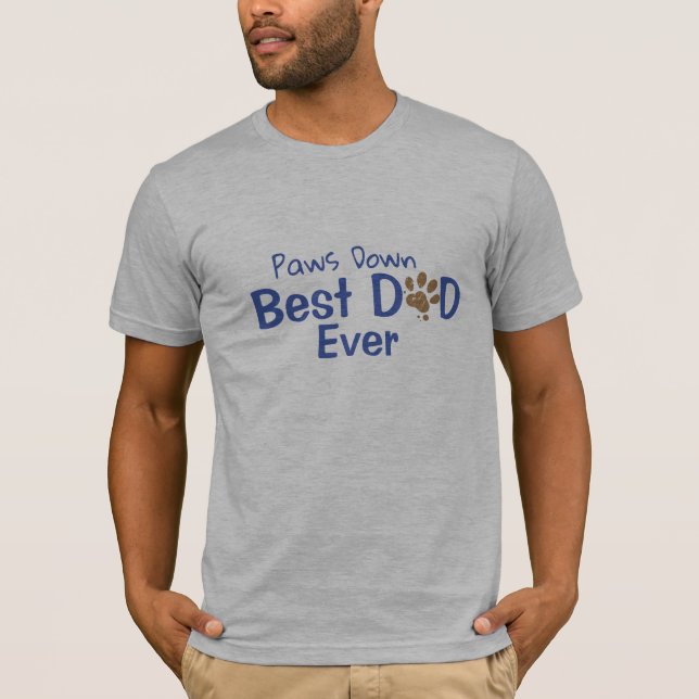 Camiseta Mejor Papá Perro, Mascota Personalizado Paws Pun (Anverso)
