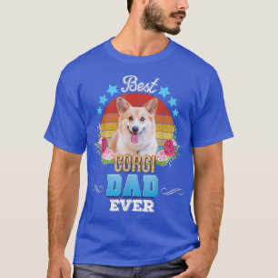 Camiseta Mejor Papá Perro Nunca Corgi Floral Retro Padre Dí