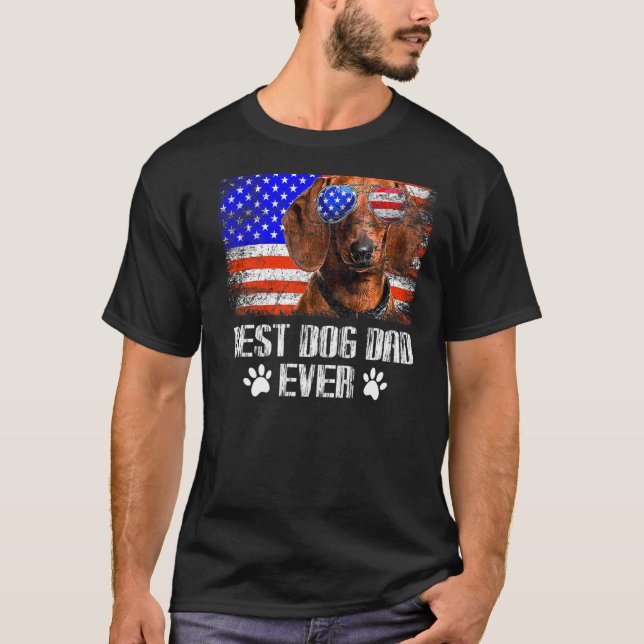 Camiseta Mejor Papá Perro Nunca Dachshund (Anverso)