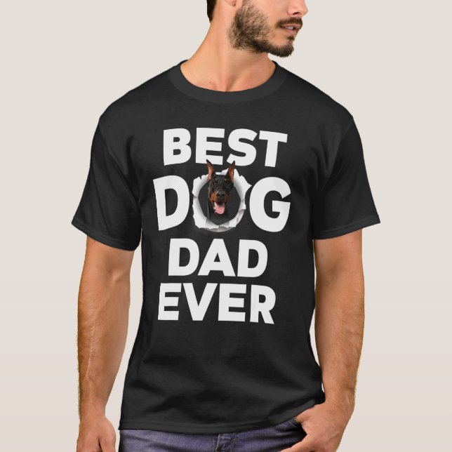 Camiseta Mejor Papá Perro Nunca Doberman Pinscher (Anverso)