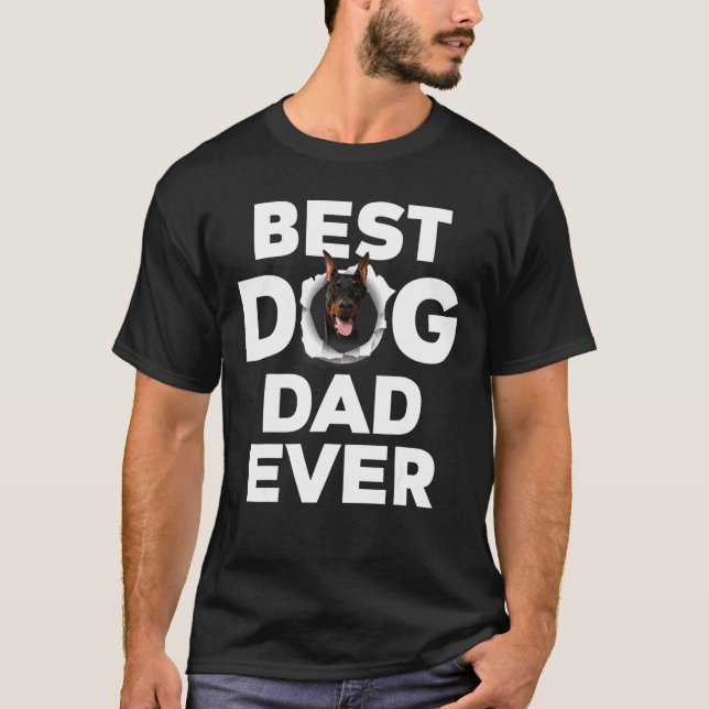 Camiseta Mejor Papá Perro Nunca Doberman Pinscher (Anverso)