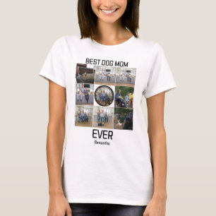 Camiseta Mejor Papá Perro Personalizado Collage de 9 Fotos