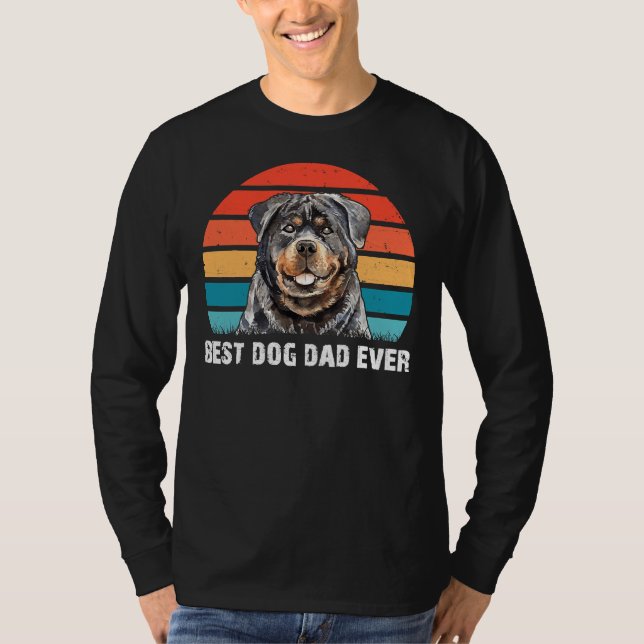 Camiseta Mejor Papá Perro Que Haya Cita Rottweiler Retro Vi (Anverso)