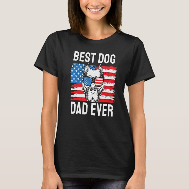 Camiseta Mejor Papá Perro Que Nunca Pit Bull Terrier Bander (Anverso)