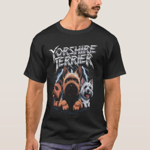 Camiseta Mejor papá perro Terrier de Yorkshire Heavy Metal