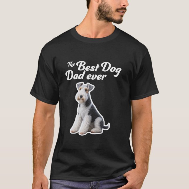 Camiseta Mejor Papá Perro - Wire Fox Terrier (Anverso)