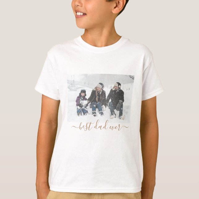 Camiseta Mejor Papá, Personaliza Tu Nombre, Foto (Anverso)