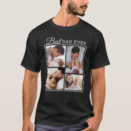 Camiseta Mejor Papá Personalizado Nunca 4 Collage de fotos 