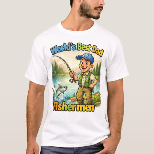 Camiseta Mejor Papá Pescador junto al Lago Divertida Idea d