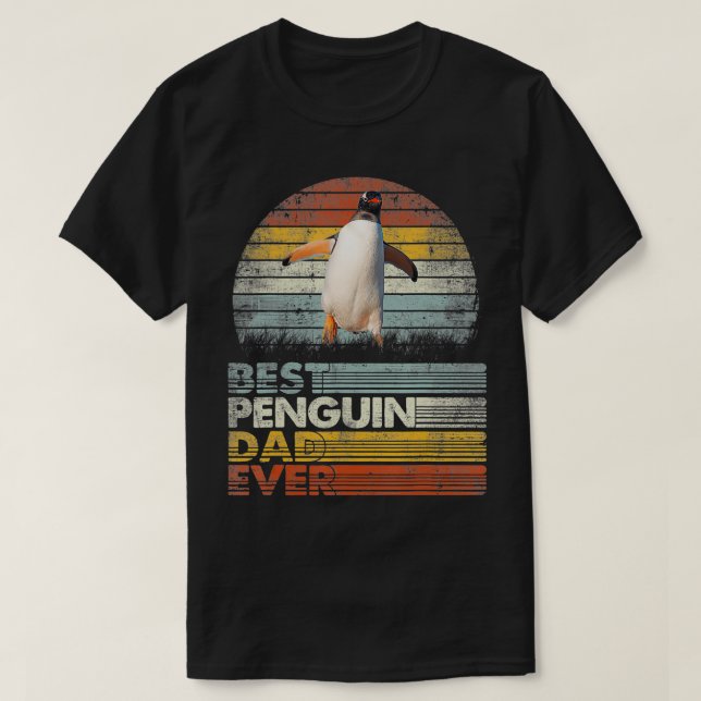 Camiseta Mejor Papa pingüino retro amante de los animales (Diseño del anverso)