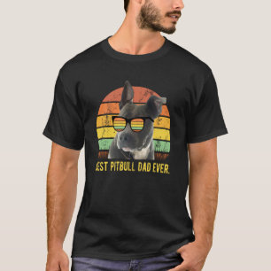 Camiseta Mejor papá Pitbull Retro Atardecer Vintage Pit Bul