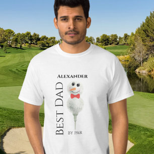 Camiseta Mejor Papá por Par :Golf Ball Snowman con corbata