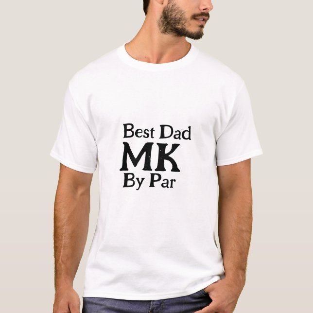 Camiseta Mejor papá por par monograma simple rusti del día  (Anverso)