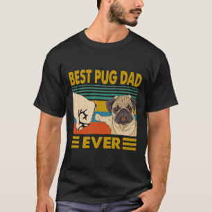 Camiseta Mejor papá pug de todos los tiempos divertido dueñ