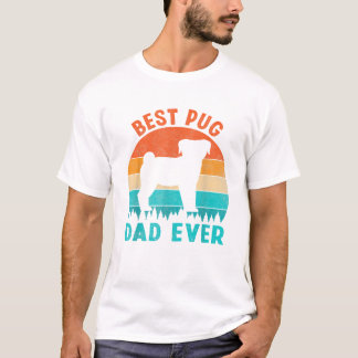 Camiseta Mejor papá pug de todos los tiempos regalos divert