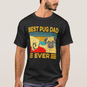 Camiseta Mejor papá pug de todos Retro Vintage Clásico  440