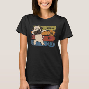 Camiseta Mejor papá pug haciendo dab para niños hombres