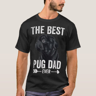 Camiseta Mejor Papá Pug Hombres Perro Papá Maldito Negro Pu
