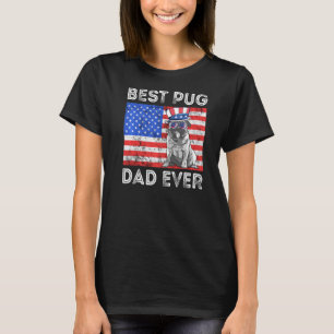 Camiseta Mejor papá pug jamás Pug Papa perro Bandera estado