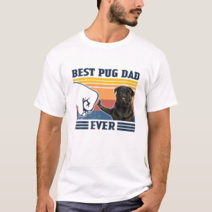 Camiseta Mejor Papá Pug Nunca Versión Negra Divertido Amo P