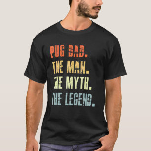 Camiseta Mejor Papá Pug Perro Animal Lindo Hombre Mito Leye