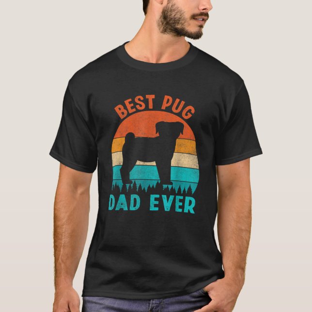 Camiseta Mejor Papá Pug Regalos Graciosos Perros Amantes De (Anverso)