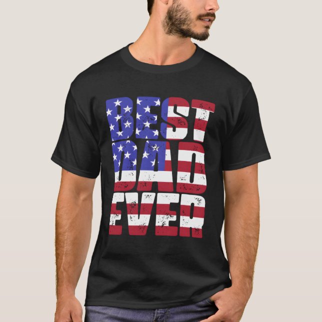 Camiseta Mejor Papá Que La Bandera Estadounidense Fatherâ€™ (Anverso)