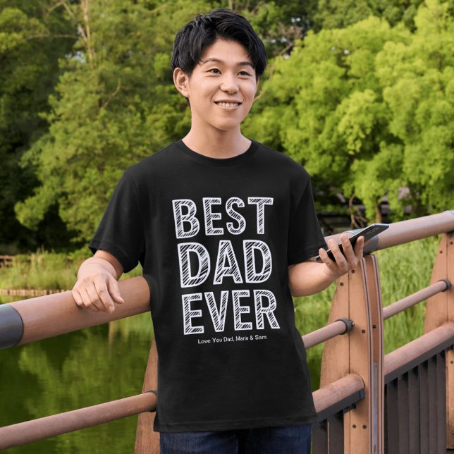 Camiseta Mejor Papá Que Nunca Nombres Personalizados Mínimo (Subido por el creador)