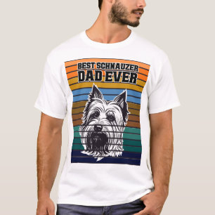 Camiseta Mejor Papá Schnauzer de Todos los Tiempos Retro Vi