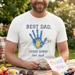 Camiseta Mejor Papá Sin Discusión diseño acuarela azul amar