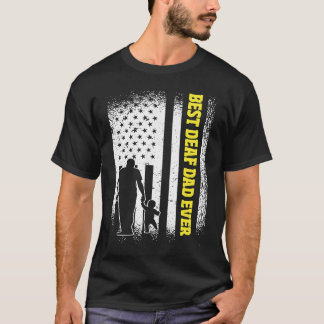 Camiseta Mejor papá sordo de la bandera de Estados Unidos