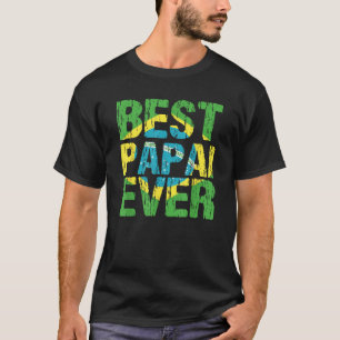Camiseta Mejor Papai Padre Brasileño Padre Bandera D