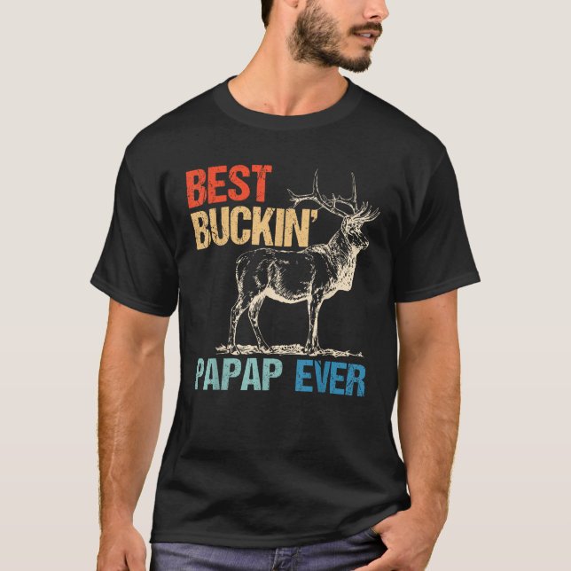 Camiseta Mejor Papap de Buckin que nunca cazó ciervos Bucki (Anverso)
