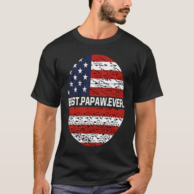 Camiseta Mejor Papaw de Todos Bandera Americana  2 (Anverso)