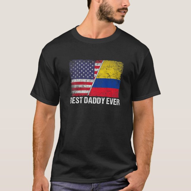 Camiseta Mejor papi Día del Padre Colombia Bandera de los E (Anverso)