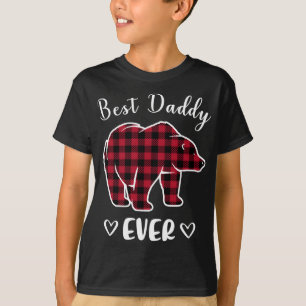 Camiseta Mejor Papi Oso De Búfalo Tocado Coincidencia Roja