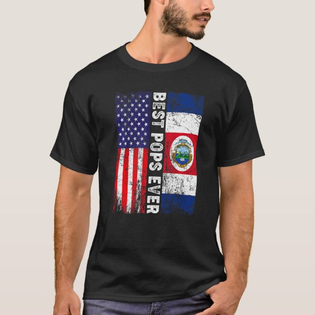 Camiseta Mejor Paro Día del Padre Costa Rica Bandera Estado (Anverso)