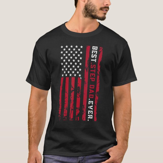 Camiseta Mejor Paso Papá Nunca Padre Día Bandera Estadounid (Anverso)