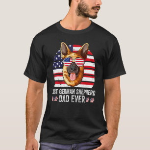 Camiseta Mejor Pastor Alemán Papá Jamás Perro Bandera Ameri