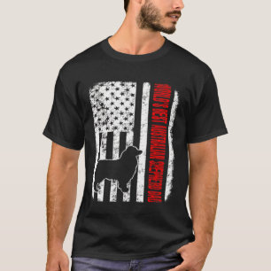 Camiseta Mejor Pastor Australiano Padre Bandera Americana