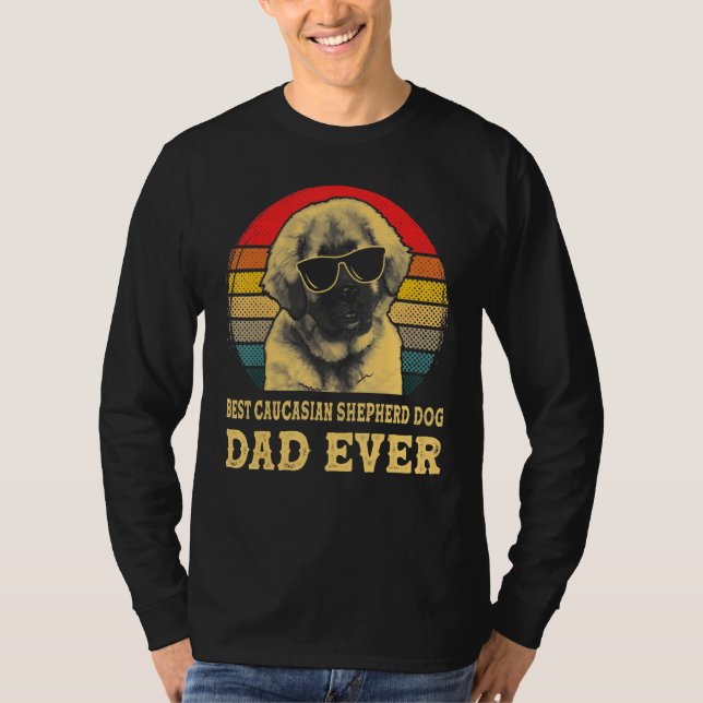 Camiseta Mejor Pastor Caucásico Papá Nunca Perro Retro Vint (Anverso)