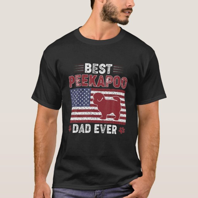 Camiseta Mejor Peekapoodad Que Papá Perro De La Bandera Est (Anverso)