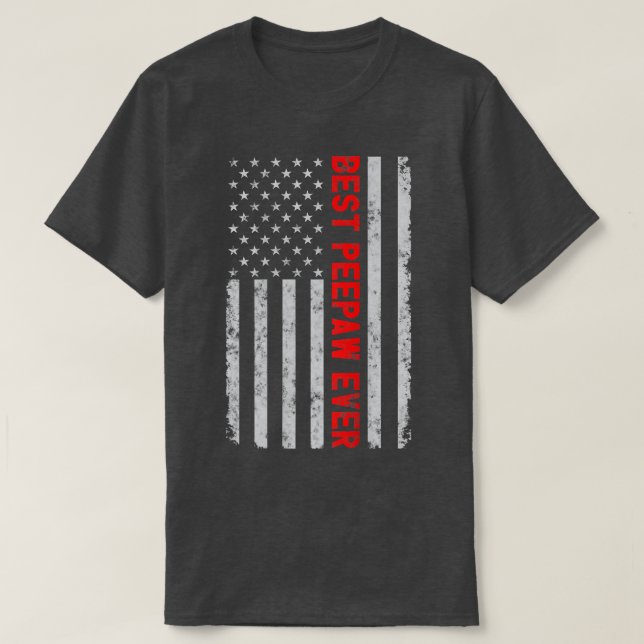 Camiseta Mejor Peepaw hasta divertida fecha de los padres V (Diseño del anverso)