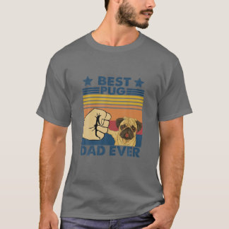 Camiseta Mejor Perro Amante del Mejor Papa Pug del Viejo Re