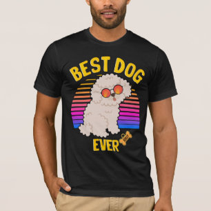 Camiseta Mejor perro caniche jamás retro
