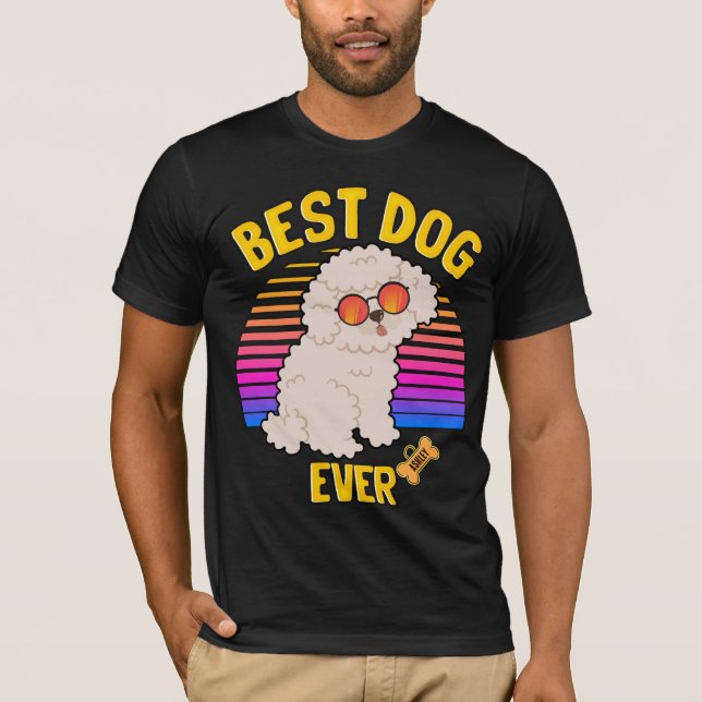 Camiseta Mejor perro caniche jamás retro (Anverso)