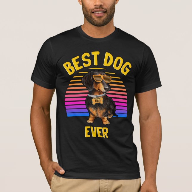 Camiseta Mejor perro de Dachshund jamás retro (Anverso)