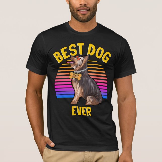 Camiseta Mejor perro de Yorkshire Terrier Retro (Anverso)