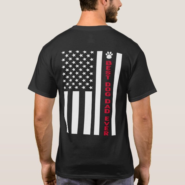Camiseta Mejor Perro Divertido Papá Nunca La Bandera De Est (Reverso)